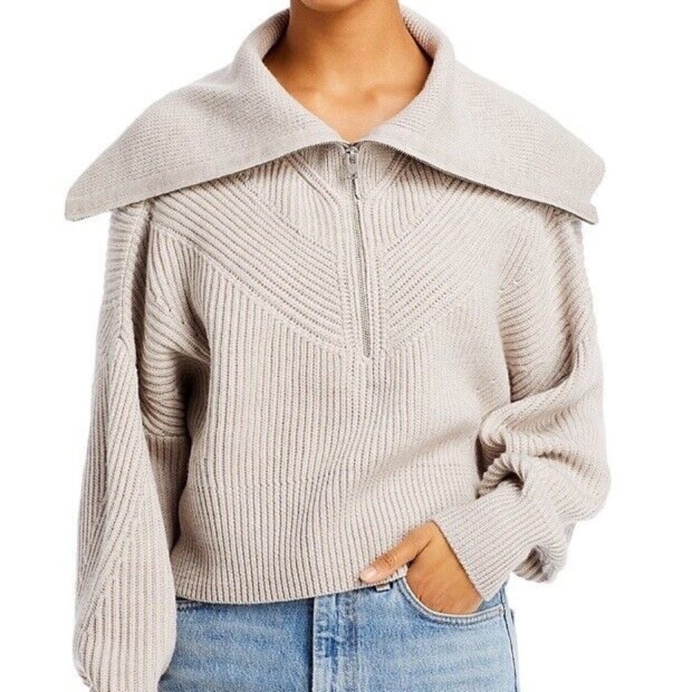 IRO Gray/Taupe Cowl Neck Sweater